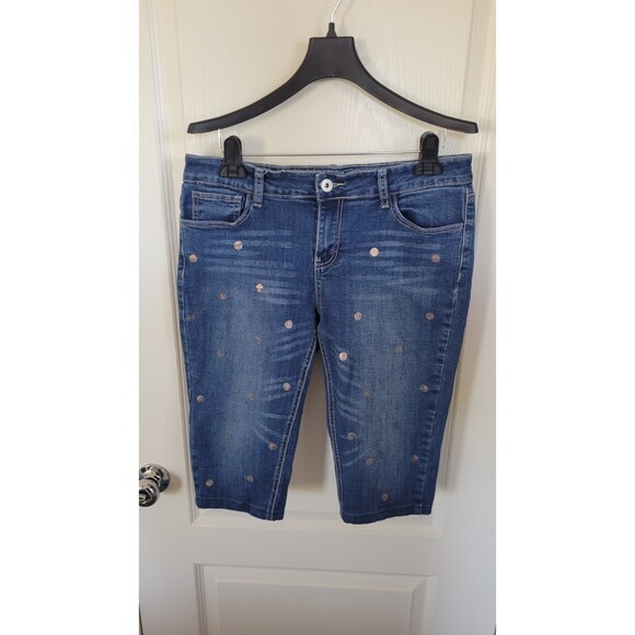 Baccini Pants - Baccini Women’s 10 Petite Rose Gold Polka Dot Bermuda Shorts